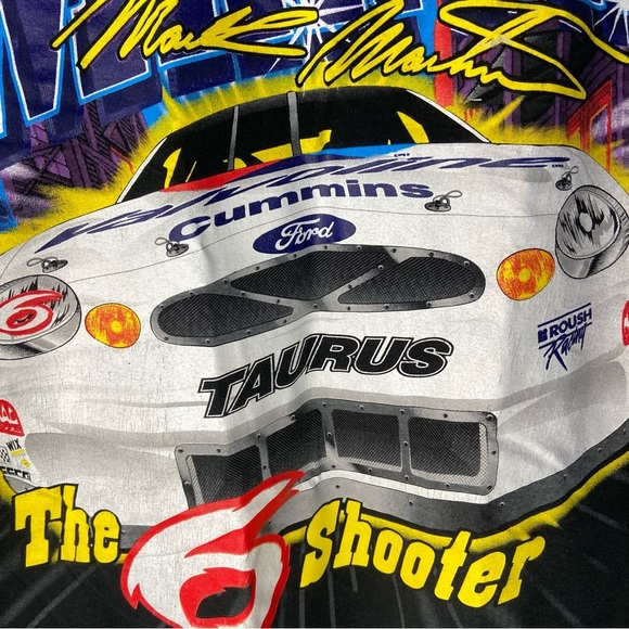 Vintage 1999 Nascar MARK MARTIN Size XL The 6 Shooter All Over T Shirt Anvil - Picture 5 of 13